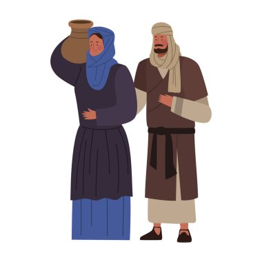 Bedevi çift karakteri izole tasarımı