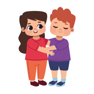 Karikatür, izole edilmiş karakterleri kucaklıyor.