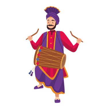 Davul çalan sih dansçısı.