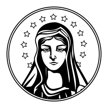 Lourdes 'in bakire portresi izole edilmiş.