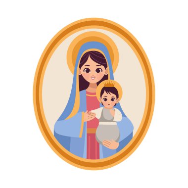 virgin mary of perpetual help isolated clipart