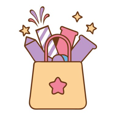 Şenlik süsleme vektörlü hediye çantası