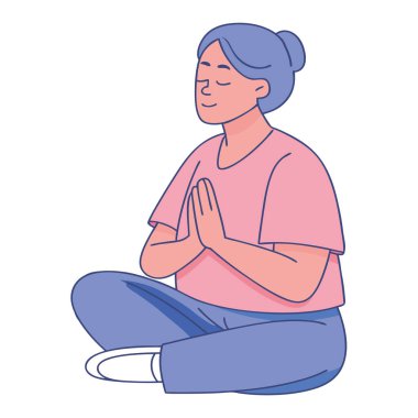 Çapraz bacaklı meditasyon poz vektörü izole