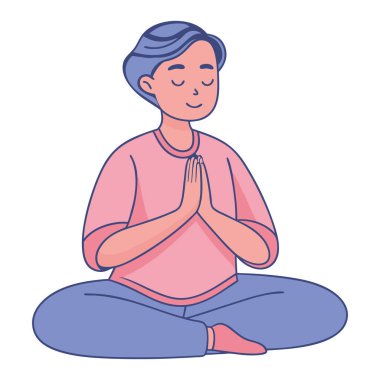 Eller birbirine kenetlenmiş yoga poz vektörü