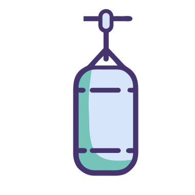 Boks antrenmanlarında kullanılan sert kum torbası.