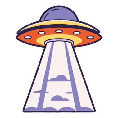 Geceleri parlayan bir UFO havada süzülüyor.