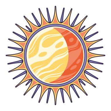 Güneş sisteminin dekoratif bir temsili.