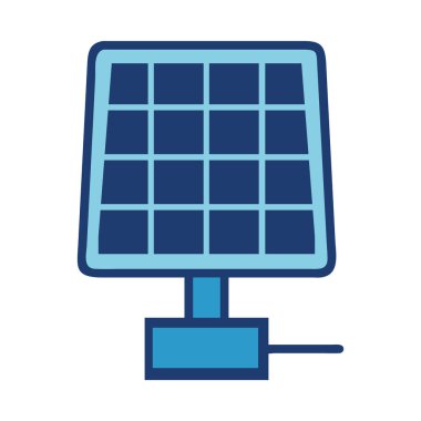 Yenilenebilir enerji ve sürdürülebilirliği temsil eden bir güneş paneli simgesi