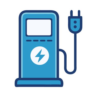 Sürdürülebilir hareketliliği temsil eden bir elektrikli araç şarj istasyonu simgesi