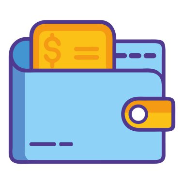 Güvenli çevrimiçi mali işlemleri temsil eden bir dijital ödeme cüzdanı simgesi