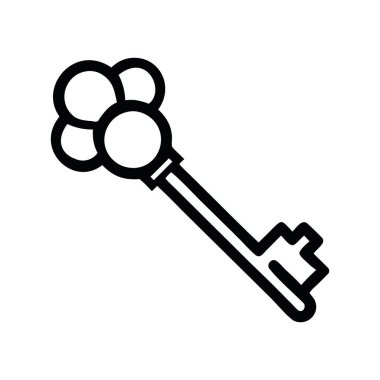 Sihirli anahtar sihirli sembol çizgisi sanat izole vektörü