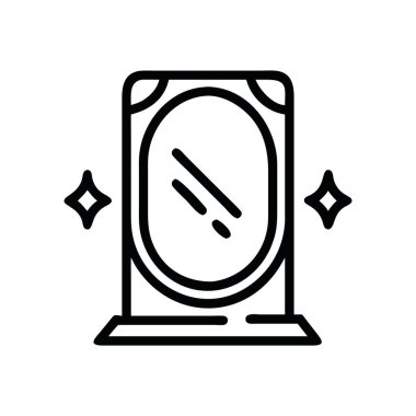 Büyülü ayna sihirli yansıma çizgisi sanat izole vektörü