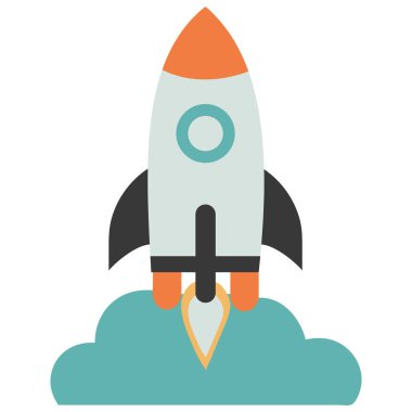 Roket fırlatma uzay yolculuğu keşfi izole edilmiş illüstrasyon