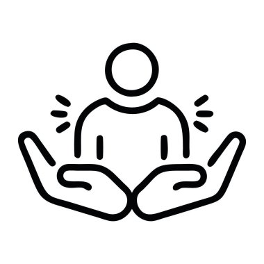 Meditasyon, farkındalık simgesi izole edilmiş vektörü ortaya çıkarır