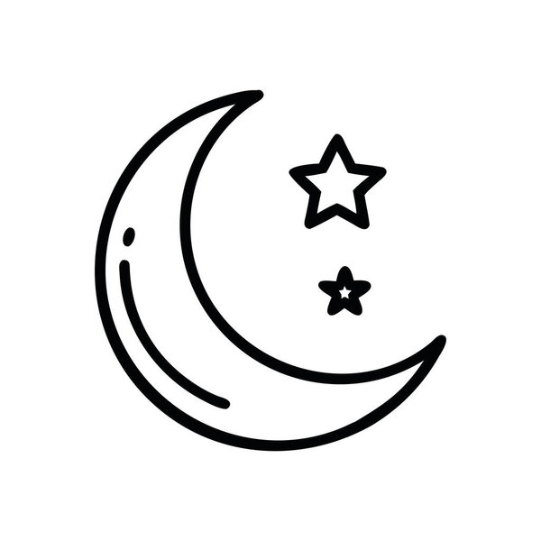 Moon and stars sleep wellness icon isolated vector