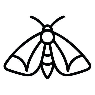 Güve mistik sembol çizgisi sanat çizimi izole vektörü