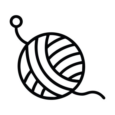 İplik topu gevşemesi örgü simgesi izole edilmiş vektör