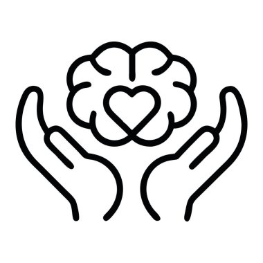 Beyin taşıyan kalp sağlığı ikonu izole edilmiş vektör