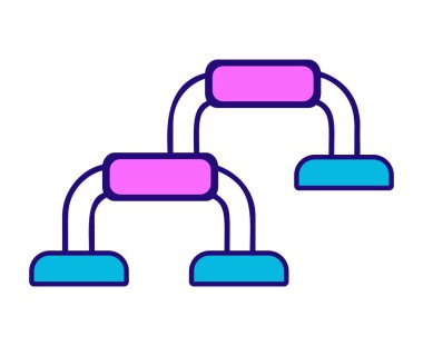 Paralel barlar spor malzemeleri ikonu izole vektörü