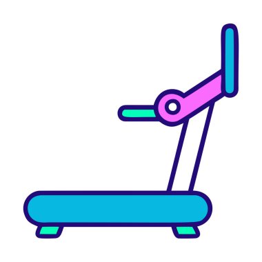 Koşu bandı çalışan makine simgesi izole edilmiş vektör