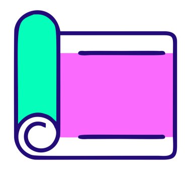 Yoga mat rulo jimnastik ikonu izole vektör