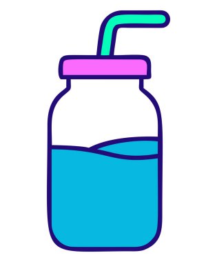 Su şişesi hidrasyon ikonu izole edilmiş vektör