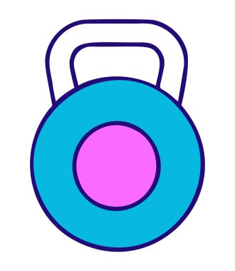 Kettlebell ağırlık eğitim ikonu izole edilmiş vektör