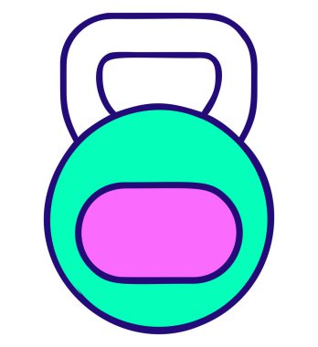 Kettlebell spor aletleri ikonu izole vektörü