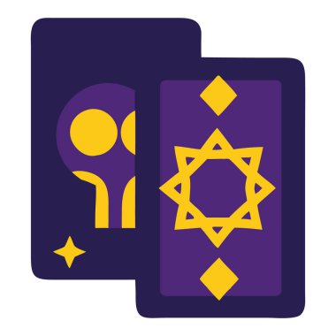 Tarot kartları mistik kehanet simgesi izole edilmiş vektör