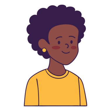 Gülümseyen bir kız karakteri çizimi arkadaşlığı ve mutluluğu temsil ediyor.