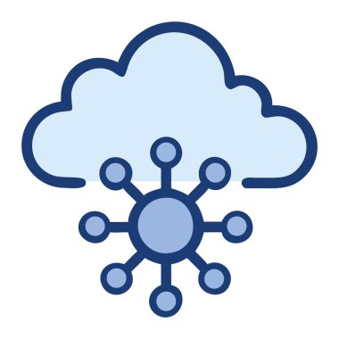 Bulut hesaplama dağıtılmış ağ sistemi izole edilmiş illüstrasyon