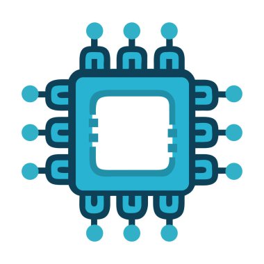 Detaylı devre çizgileri olan dijital bir mikroçip