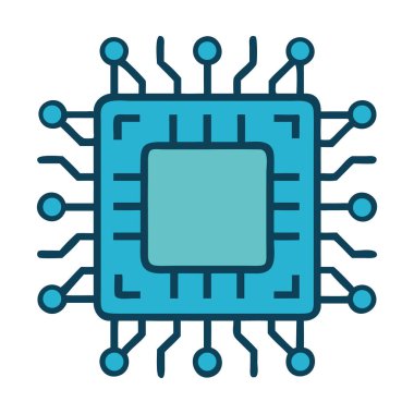 Dijital hesaplamayı ve elektroniği temsil eden bir mikroçip devre kartı