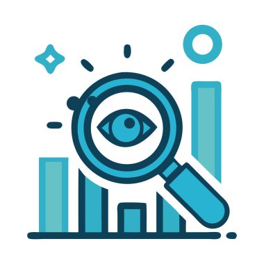 Veri analiz elementleri içeren bir büyüteç