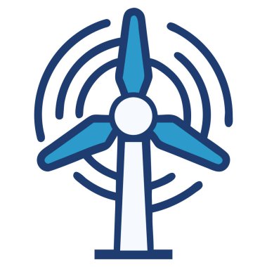 Geniş ölçekli yenilenebilir enerjiyi temsil eden bir rüzgar enerjisi çiftliği simgesi