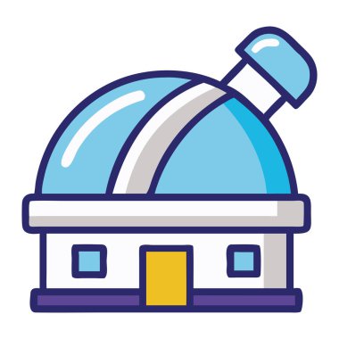 Astronomik gözlem kubbesi ikonu izole edilmiş vektör