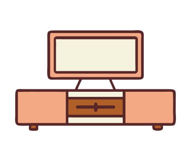 Ev dekorasyonu için depoları olan modern ahşap TV standı