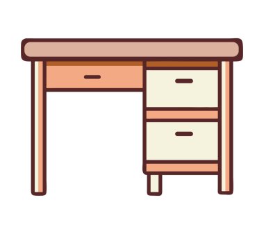 Ev dekorasyonu için depolama bölümleri olan ahşap çalışma masası.