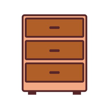 Yatak odası ve oturma odası için birden fazla çekmeceli tahta sandık.