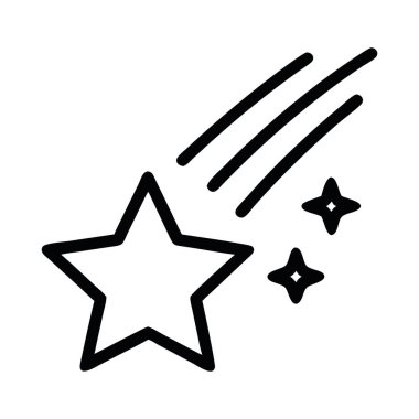 Kayan yıldız gökyüzü fenomeni izole edilmiş illüstrasyon