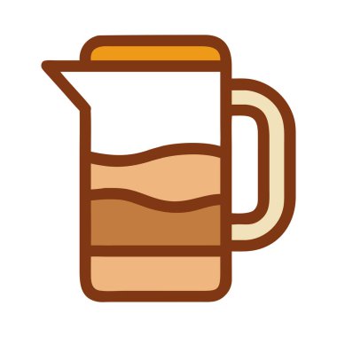 Ev ve kafe için cam gövdeli geleneksel Fransız kahve makinesi.