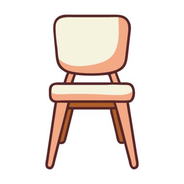 Ev ve ofis dekorasyonu için yastıklı ahşap sandalye.