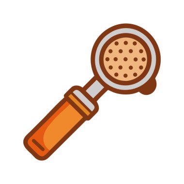 Espresso makineleri için kahve telvesi olan klasik bir iskele filtresi.