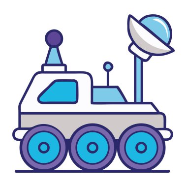 Uydu antenli uzay aracı izole edilmiş vektör