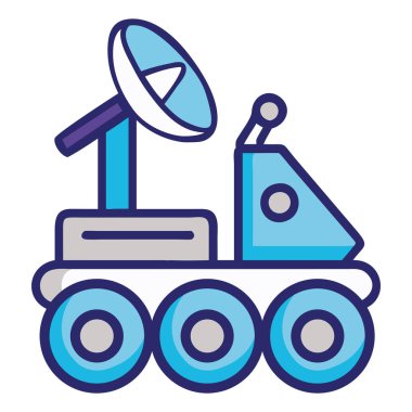 Uzay arabası keşif simgesi izole edilmiş vektör