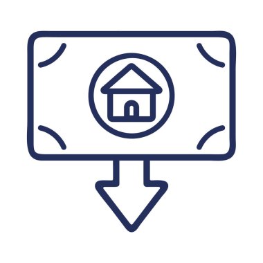 Mortgage rate analysis icon illustration clipart