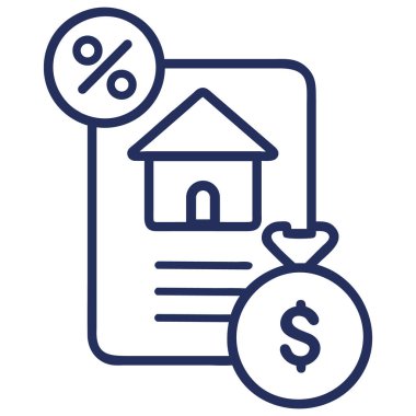 İpotek oranı ikon illüstrasyonu finansmanı