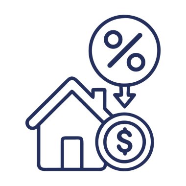 İpotek oranı finansman simgesi illüstrasyonu