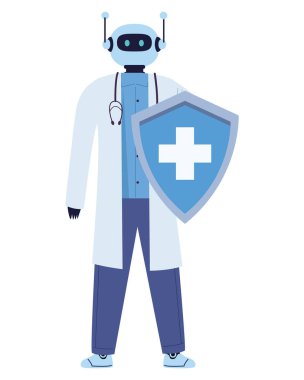 AI doktor sağlık simgesi çizimi