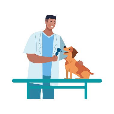 Evcil hayvan diş tedavisi simgesi illüstrasyonu